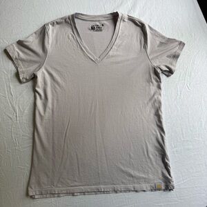 Carhartt Men's Light Gray V-Neck T-Shirt